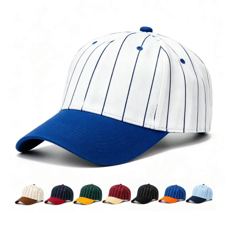 High Quality Wholesale Custom Logo Vertical Stripe Baseball Cap Vintage Soft Top Contrast Color Casual Outdoor Sun Hat Multi